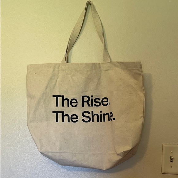 Vuori Cream Canvas Tote with Black Text - Picture 2 of 4
